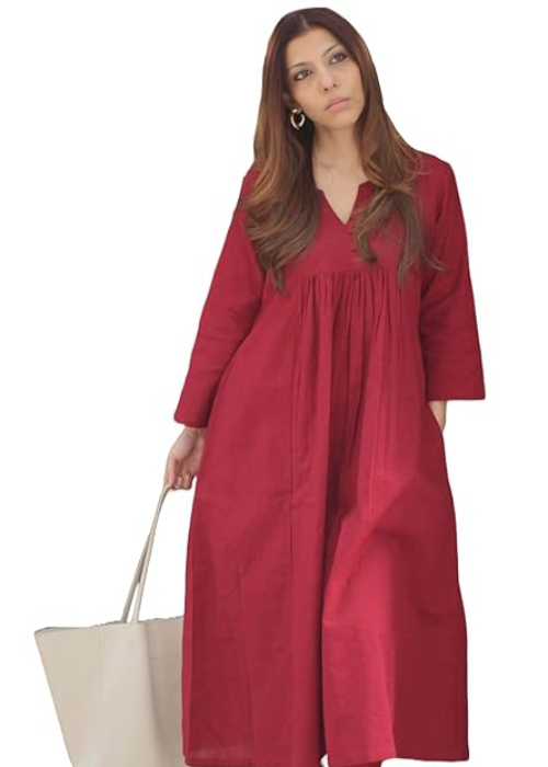 Ethnic Wear Women's Viscose Blend A-Line Kurta Pant Set