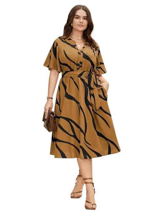 Print Gown New American Rayon Midi Dress | Stylish & Modern Party Outfit | Perfect for Casual and Formal Occasions