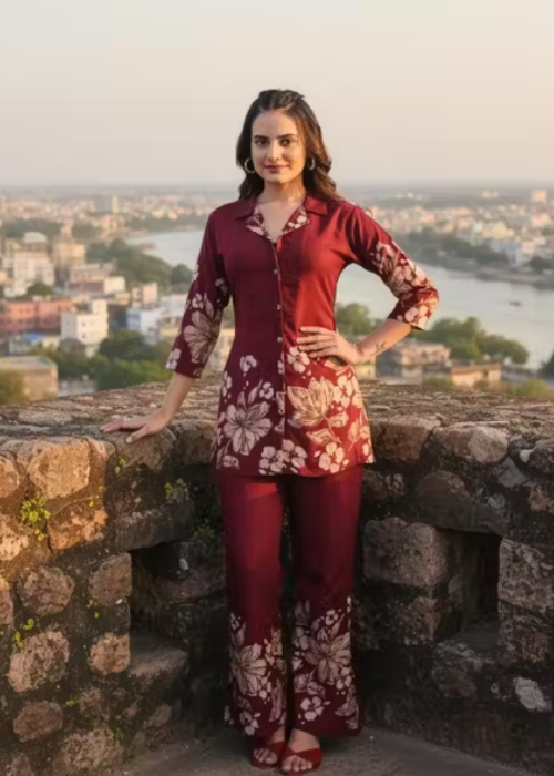 Women Floral Kurta with Palazzos & Dupatta