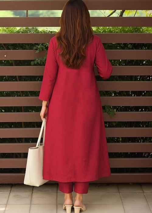 Ethnic Wear Women's Viscose Blend A-Line Kurta Pant Set