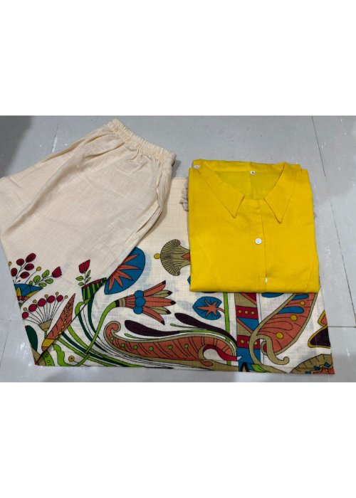 Cotton Coord Set with Lace Work