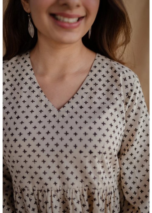 Printed Cotton Umbrella Style Co-Ord Set with Side Pockets